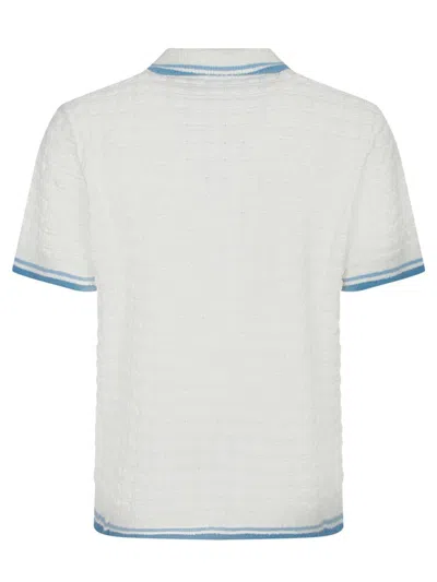Casablanca White Shirt With Classic Collar And Chest Logo Patch In Cotton Man In White