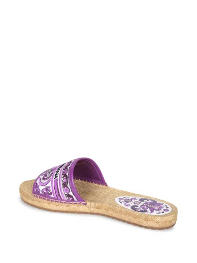 Dolce & Gabbana Embroidery Espadrilles In Purple