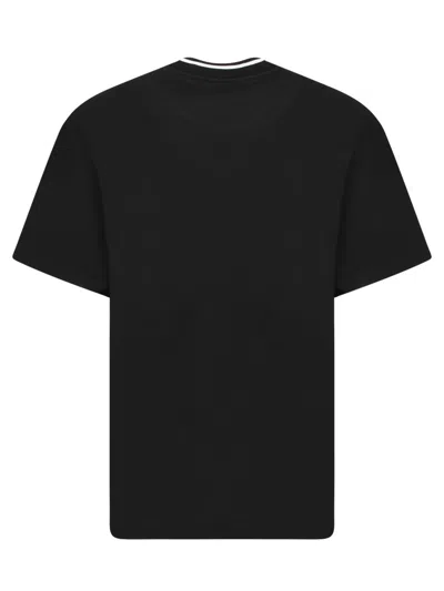 Dolce & Gabbana Black Crewneck T-shirt With Logo Embroidery On The Front