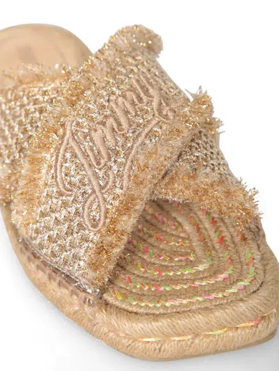 Jimmy Choo Aciel Woven Flat Sandals In Neutral