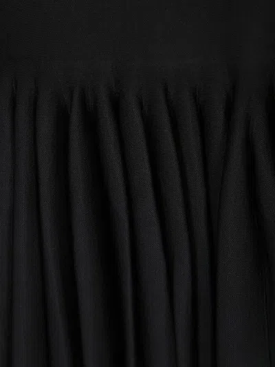 Alaïa Womens Godet Pleated Knitted Top Noir Alaia In Black