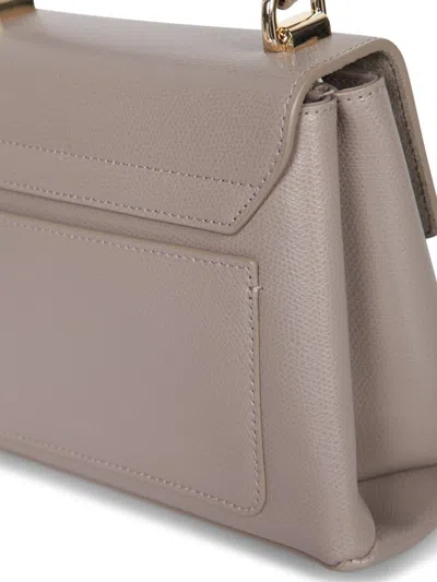 Furla Top Handle Beige Bag In Metallic