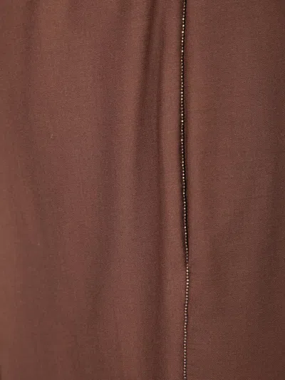 Fabiana Filippi Elastic-waist Side-seam Trousers In Brown