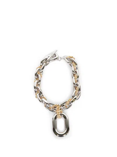 Rabanne Chunky Chain Pendant Necklace In Metallic