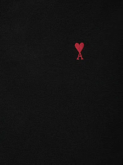 Ami Alexandre Mattiussi Ami Paris Ami De Coeur Midnight Blue Turtleneck In Black