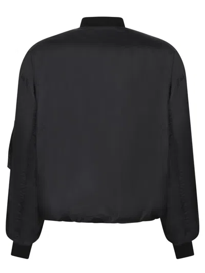 Balenciaga Men Bomber Jacket With Logo In Black