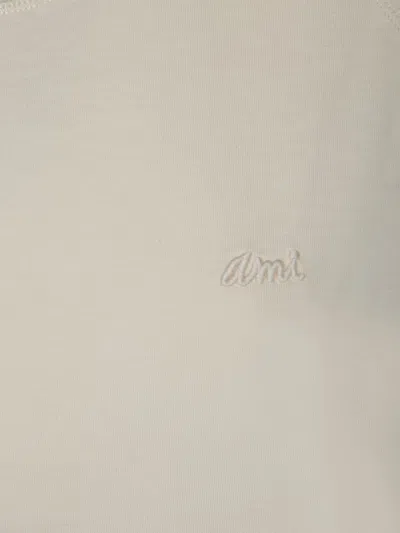 Ami Alexandre Mattiussi Ami Paris Raglan Sleeve Embroidered T Shirt In White
