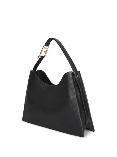 Furla Cloud Structured Hobo Bag With Metal Hardware In Black