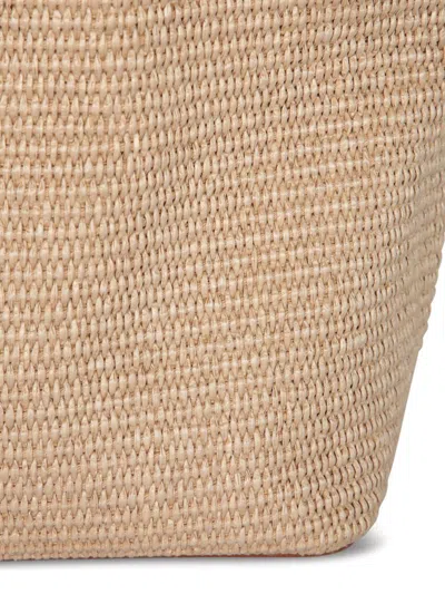 Ferragamo Medium Gancini Outline Woven-raffia Tote Bag In Neutral