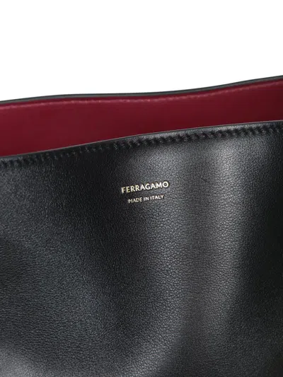 Ferragamo Hug Soft Black Bag In Black