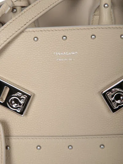 Ferragamo Hug Mini Beige Bag In Neutral