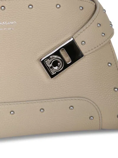 Ferragamo Hug Mini Beige Bag In Neutral