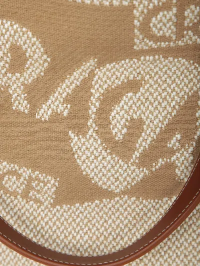 Ferragamo Medium Jacquard Canvas Tote Bag In Neutral