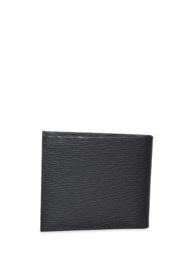 Ferragamo Textured Bi-fold Wallet With Clean Lines