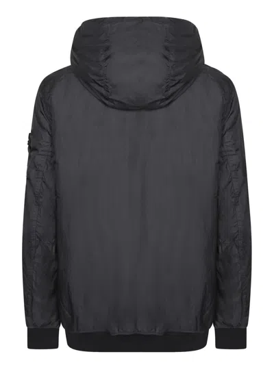 Stone Island Technical Fabric Hooded Jacket In Black