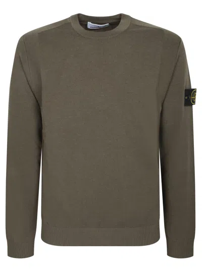 Stone Island Minimalist Organic Cotton Sweatshirt With Logo Patch In Animal Print