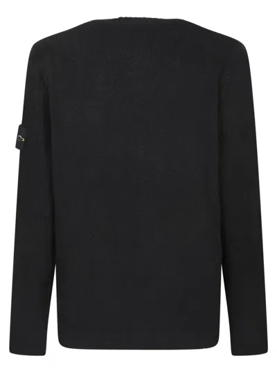 Stone Island Lightweight Wool Crew Neck Pullover In Black