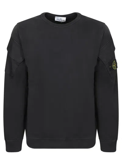 Stone Island Cotton Sweatshirt In Black