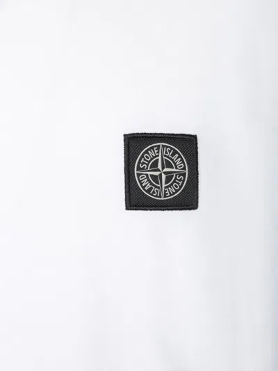 Stone Island White Short-sleeve T-shirt With Compass Patch In White
