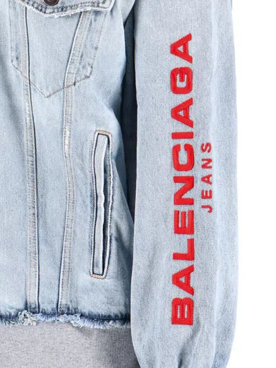 Balenciaga Cut-up Sweatshirt Jacket In Blue