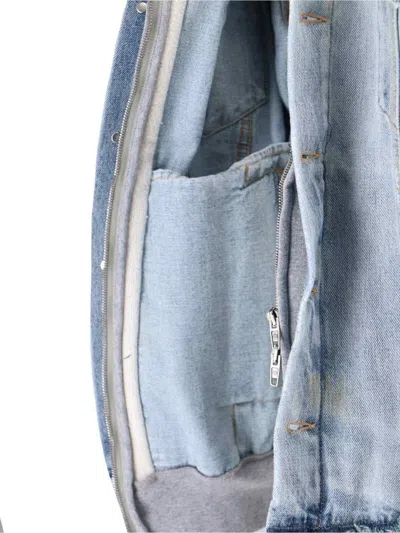 Balenciaga Cut-up Sweatshirt Jacket In Blue