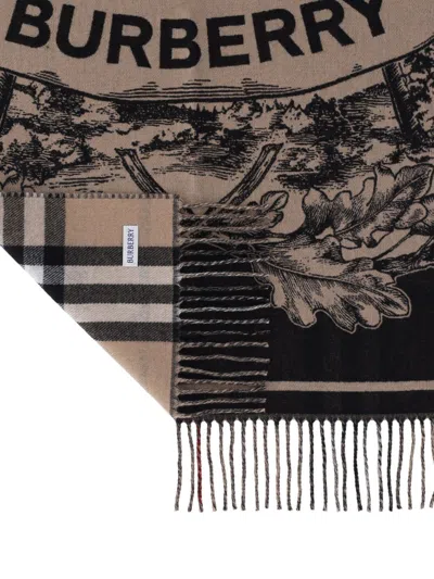 Burberry Reversible Cashmere Scarf In Brown