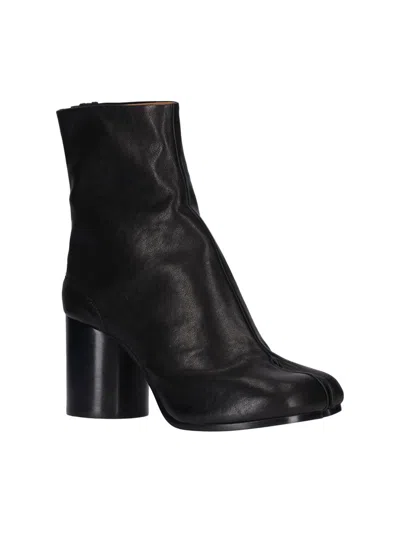 Maison Margiela Leather Tabi Ankle Boots In Black