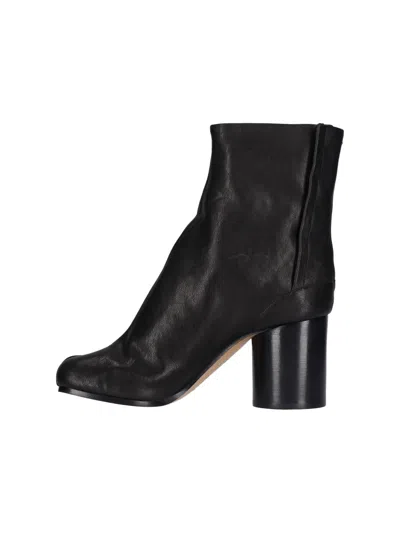 Maison Margiela Leather Tabi Ankle Boots In Black