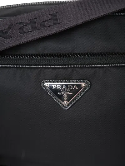 Prada Men's Re-nylon Messenger Bag In Black