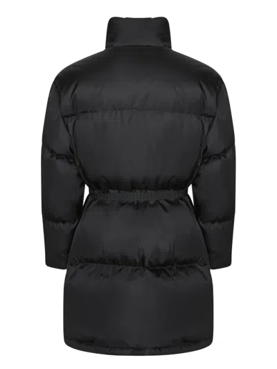 Prada High Collar Long Sleeve Cotton Coat In Black