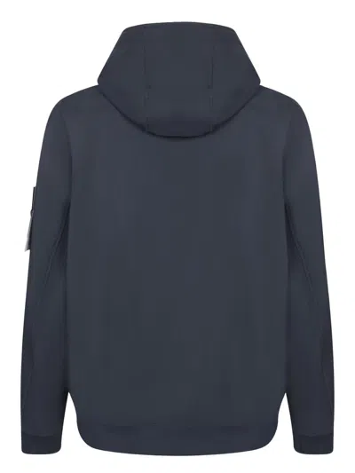 Stone Island Men Soft Shell-r Technology Logo Jacket In Blue