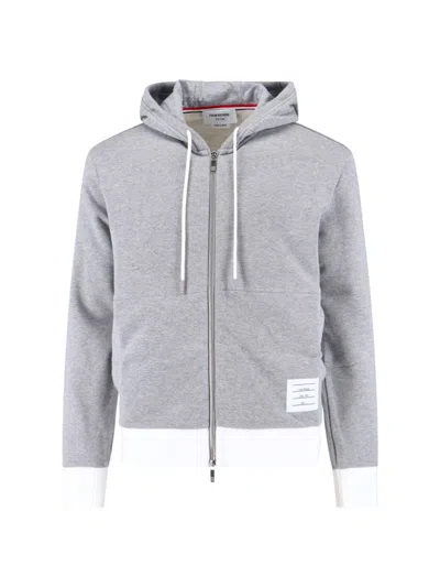 Thom Browne Felpa In Cotone Grigio Uomo