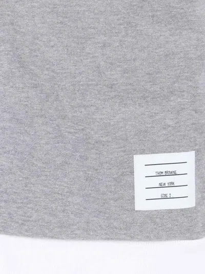 Thom Browne Felpa In Cotone Grigio Uomo