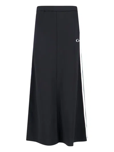 Balenciaga Maxi Logo Skirt In Black