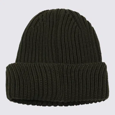 C.p. Company Accessories Knit Cap In Extrafine Merino Wool In Green