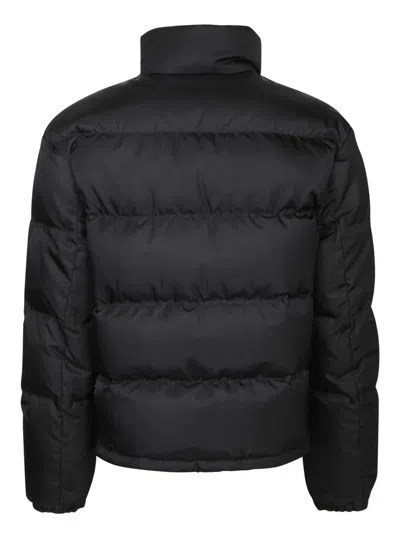 Prada Quilted Nylon Jacket Zip Pockets In Black