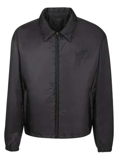 Prada Re-nylon Bomber Jacket In Blue