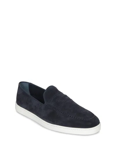 Church's Peebles Suede Blue Loafers In Blue