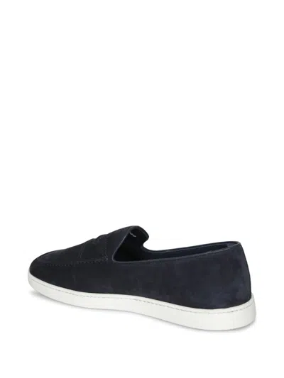 Church's Peebles Suede Blue Loafers In Blue