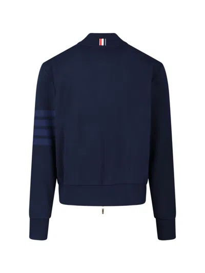 Thom Browne Four-stripe Bomber Jacket In Blue