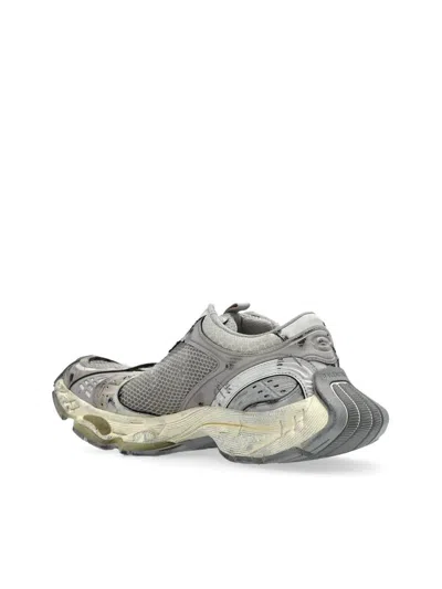 Balenciaga Women Multicolor Synthetic Leather And Mesh Stapler Sneakers In Gray