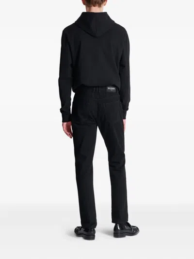 Balmain Vintage Black Denim Pants With Classic Five-pocket Design