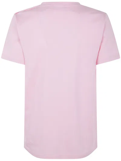 Balmain 3 Buttons Printed T-shirt In Pink