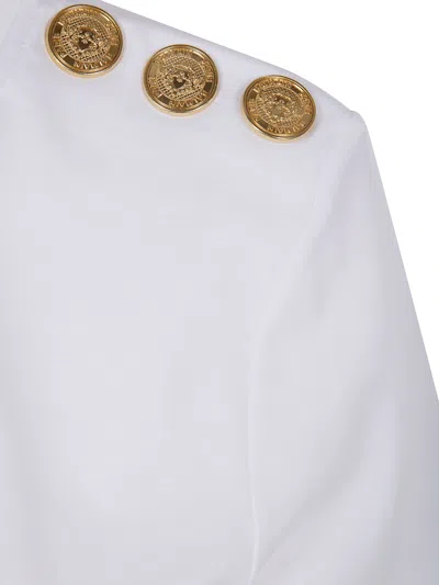 Balmain Flocked Graphic Print T-shirt In White