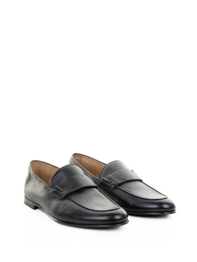 Barret Black Leather Moccasin