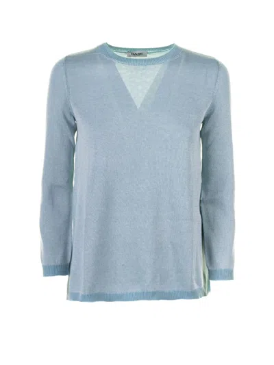 Base Milano Light Blue Long-sleeved Shirt In Blue
