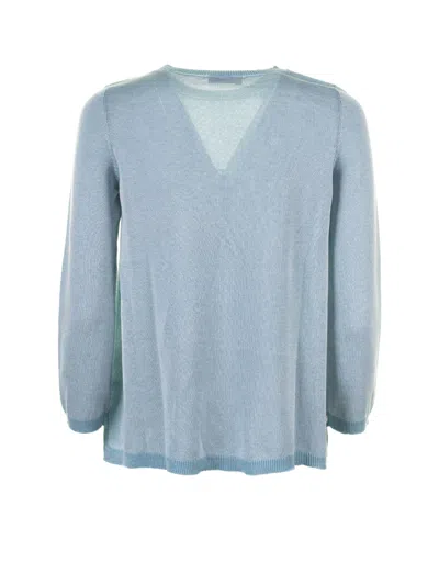 Base Milano Light Blue Long-sleeved Shirt In Blue