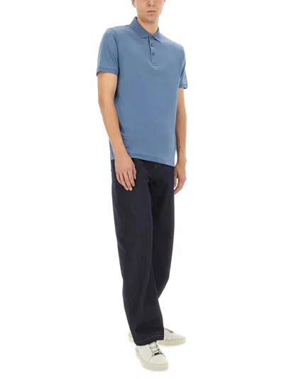 Hugo Boss Boss Cotton Polo In Blue