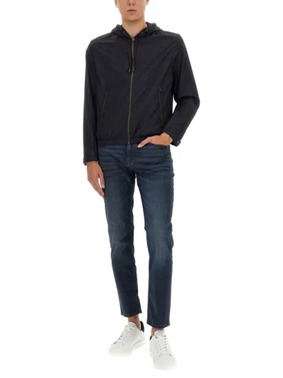 Hugo Boss Hooded Jacket With Zipper And Elasticated Hem