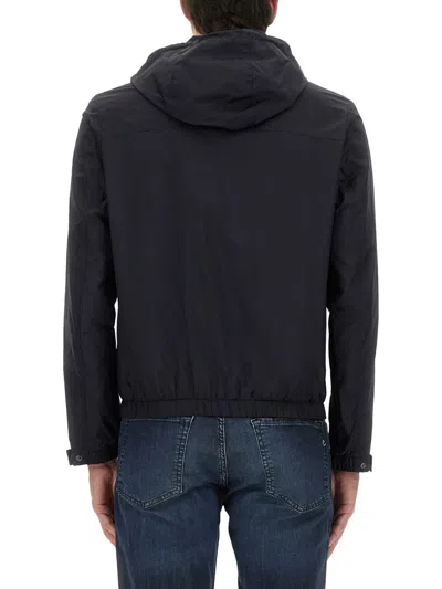 Hugo Boss Hooded Jacket With Zipper And Elasticated Hem
